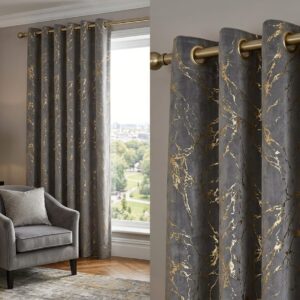 marble velvet eyelet curtains – luxury velvet curtains with partial sunblock