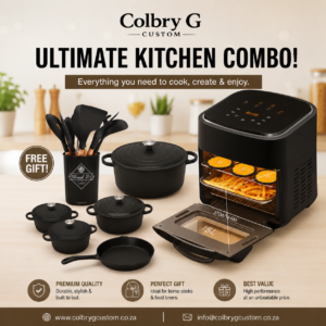 ultimate kitchen combo – 15l digital air fryer & premium cookware set