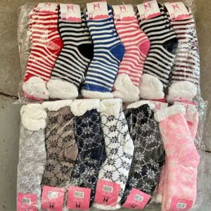 variety of sherpa socks – 12 pair winter pack