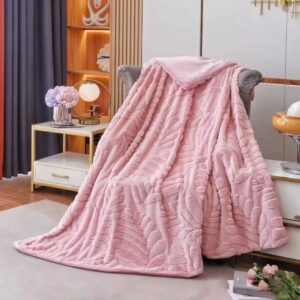 velvet ficus fleece blanket – queen size | luxury velvet lined winter blanket