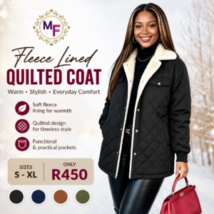 fleece lined quilted coat – r450